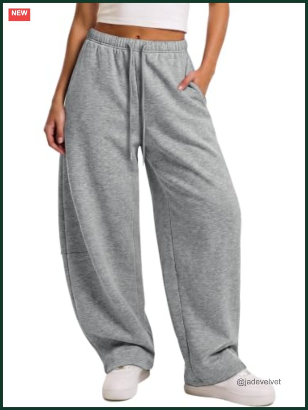 Women's Wide Leg Barrel Sweatpants Baggy Comfy Flow w/ Pockets